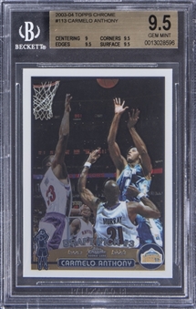 2003-04 Topps Chrome #113 Carmelo Anthony Rookie Card - BGS GEM MINT 9.5